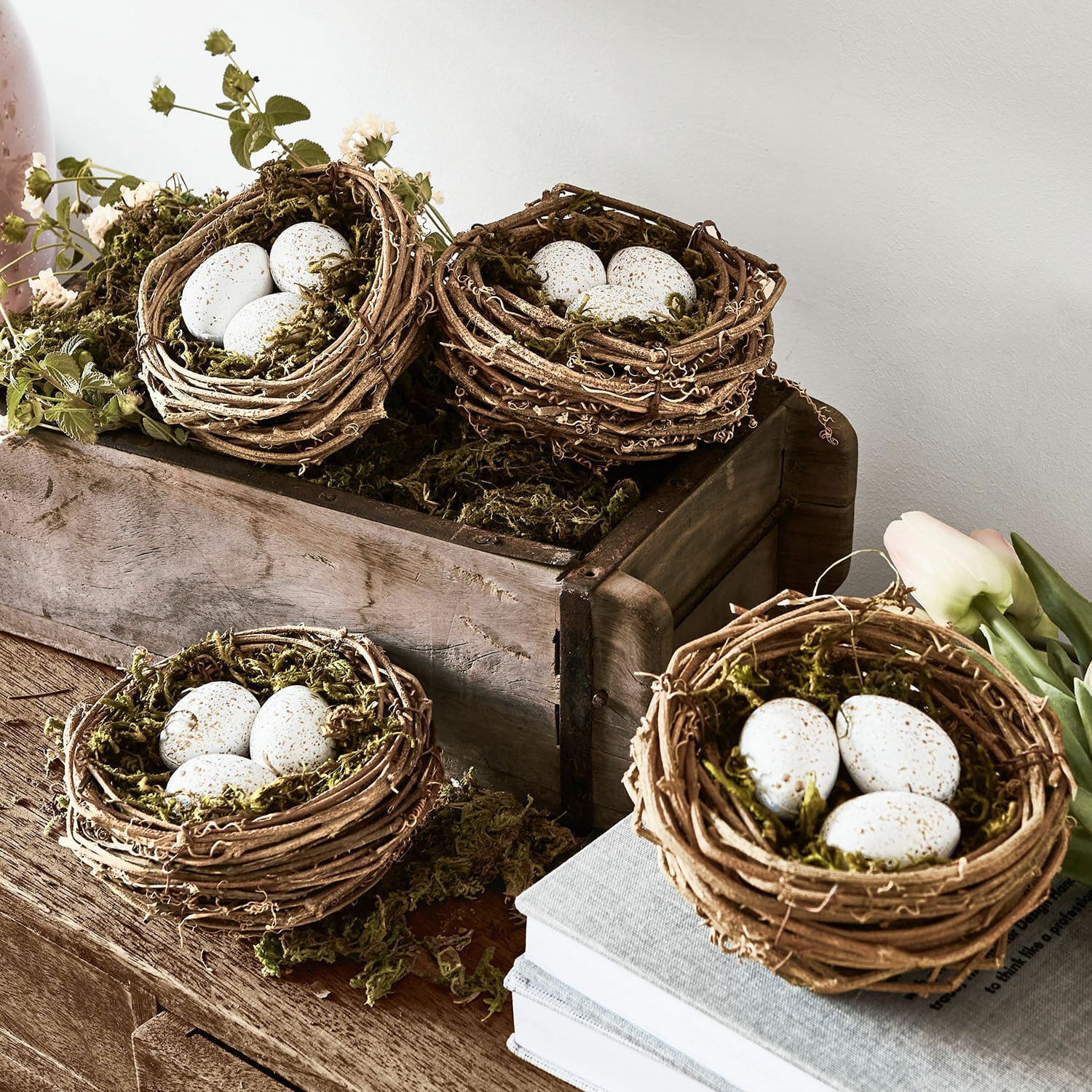 Nest mit Eiern 4er Set Trista