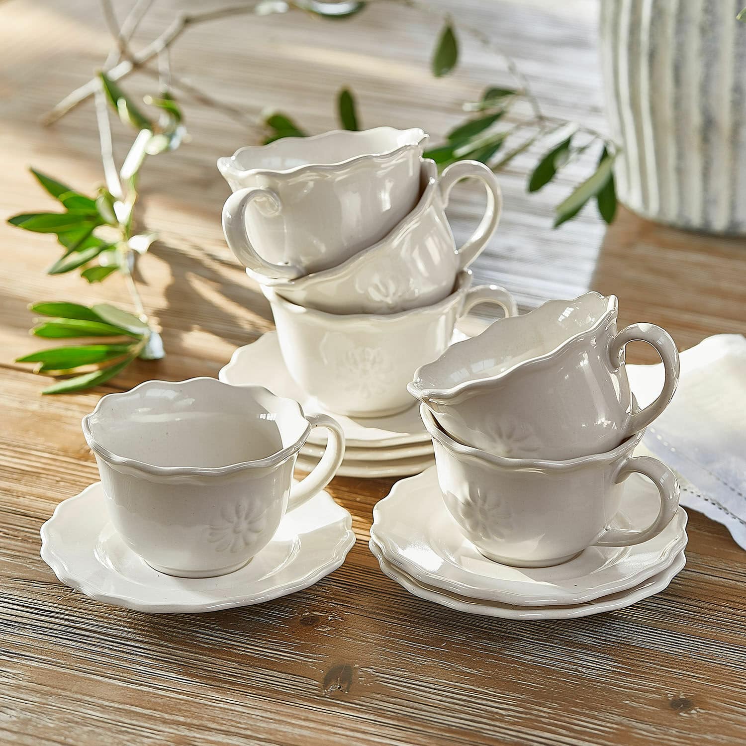 Tasse mit Unterteller 6er Set Mallevesse